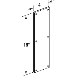 Prime-Line J 4686 Door Push Plate, 4 In. x 16