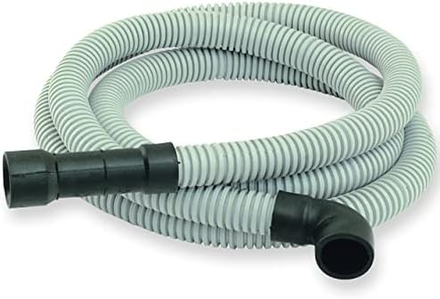 Eastman 8 Foot Dishwasher Drain Hose, Universal Fit with 5/8 In, 7/8 or 1 In OD Drain Outlet, 90 Degree Rubber Elbow, Corrugated, Gray PVC, 91218 (Pack of 8) Image