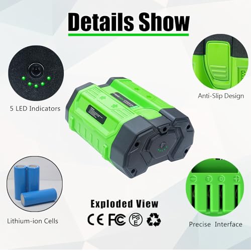 FSKE Upgraded Replacement for EGO 56V Battery 5.0Ah Compatible with All 56V EGO Power Tools BA2800T BA2800 BA1400