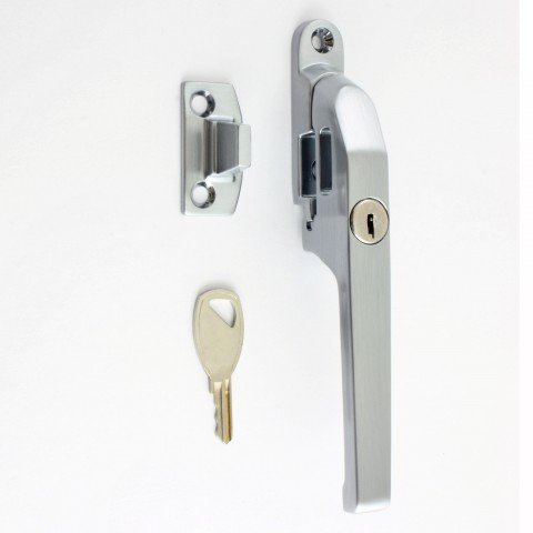 Modern Contemporary Design Lockable Casement Window Fastener 124mm (Satin Chrome)