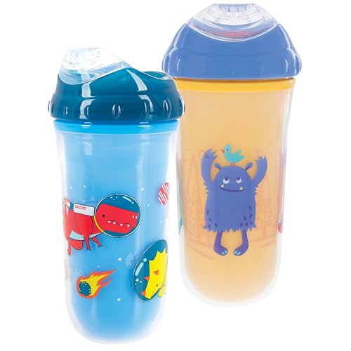 Nuby No Spill Insulated Cool Sipper Transition Cup with Soft Slicone Rim Spout…