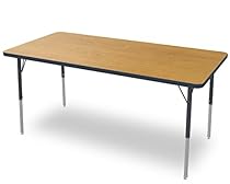 Marco Group 2200 Series Rectangle Activity Table with Swivel Glades, Oak Top, Black Edge and Black Standard Legs, 36-Inch by 72-Inch