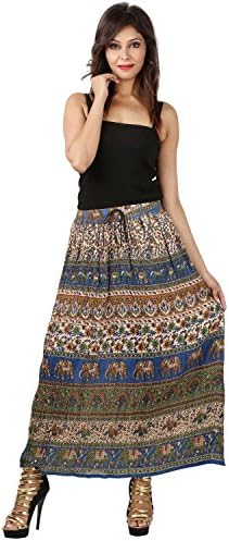 Shree Ram Impex Women's Gypsy Boho Hippie Skirt Ankle Length 36 Inches (Multicolored)