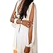 Chen Women Summer Casual Sleeveless Party Evening Cocktail Col-v Mini Dress (12, White)
