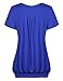 Nomorer Women's Summer Short Sleeves Tops V Neck Ruffled Sleeve Loose Fitting Shirts