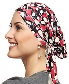Ahead Collection Pretied Bandana Chemo Scarf (Red Bubble) Apparel