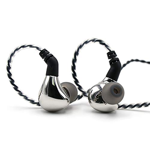 Linsoul BLON BL03 HiFi 10mm Carbon Diaphragm Dynamic Driver in-Ear Earphone IEM with 0.78mm 2pin Detachable Cable (Without mic, Silver)
