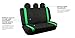 FH Group Car Seat Covers Unique Flat Cloth Full Set Automotive Seat Covers Front Set and Rear Solid Bench Green Black Seat Covers w. Gift Universal Fit Interior Accessories for Cars Trucks and SUVs