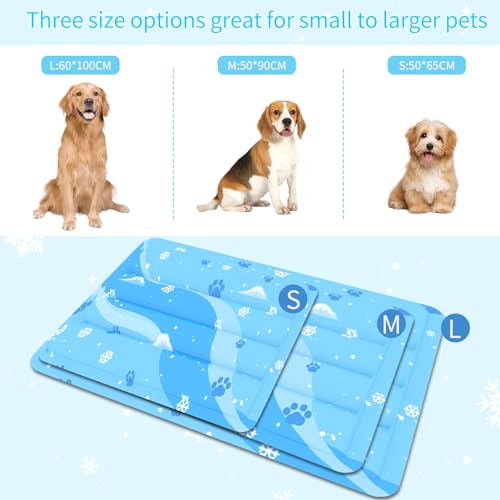 Aisuowa Cooling Mat for Dogs and Cats, Large Cooling Mat with Non-Toxic Gel, Durable and Anti-Scratch