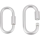 PH PandaHall 2pcs 925 Sterling Silver Screw Lock Clasps 13.5mm/15mm Oval Necklace Clasps Necklace Shortener Bracelet Enhancers Jewellery Connectors for Keychains Necklaces Making