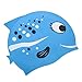NGWALL Kids Swimming Cap Sartoon Fish Pattern Design (Silicone) Boy Swimming Cap Girl Swimming Cap Swim Cap for Children