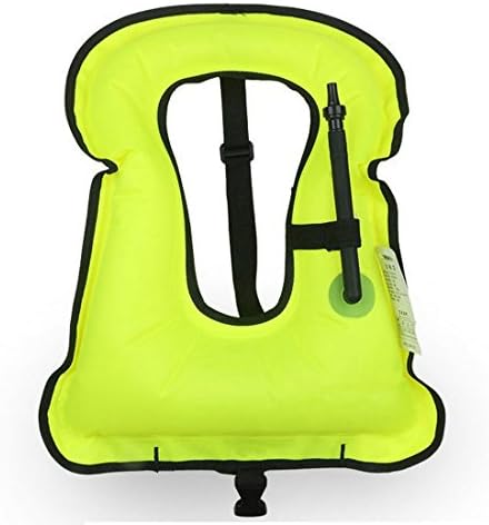 Sannyway Inflatable Diving Snorkel Vest Safety Flotation Devices Buoyancy Compensator for Water Sports Snorkeling Surfing Swimming (Green, Kids)