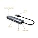 Wavlink Portable USB 3.0 Aluminum 4-Port Hub with Built in Cable 5Gbps Transmission Rates for PC Ultrabook PAD- Gray