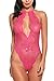 Avidlove Lingerie for Women Teddy Sexy One Piece Lace Babydoll Bodysuit Rose Red XX-Large