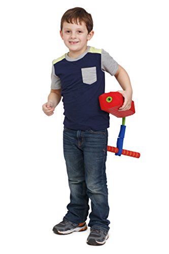 Foam Pogo Stick Jumper for Kids by New Bounce|100% Safe, Bouncy Toy for Toddlers|Fun Foam Hopper for Children|Squeaks with Each Hop|Great Gift for Girls and Boys (Red)