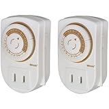 Woods 50006WD Indoor 24-Hour Mechanical Outlet Timer, 30 Minute Intervals