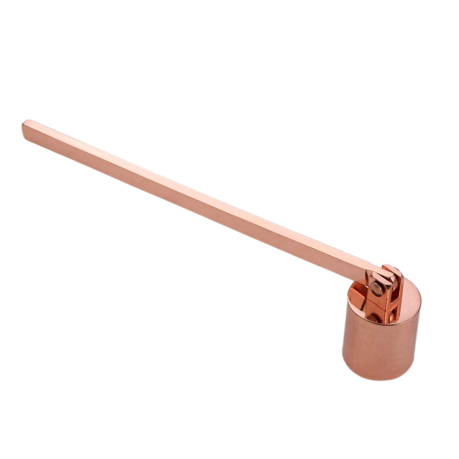 MUXSAM Candle Snuff snuffers Bell Shaped Stainless Steel Flamer Long Handle Put Out Fire Wick (Rose Gold.)