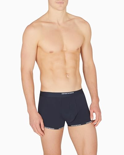 Emporio Armani Men's Logo Trim 2 Pack Trunk, Armani Blue/Armani Blue, Medium