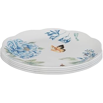 Lenox Butterfly Meadow Assorted Blue Dessert Plates, Set of 4, White - 833416