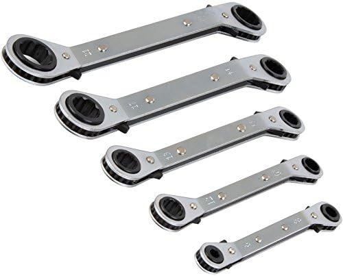 Olympia Tools 5 Pieces Offset Ratchet Combination Wrench, Nickel