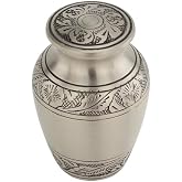 Coronet Pewter Keepsake Cremation Urn for Ashes, Brass, Gray Silver Urn, Keepsake Sized Cremation Urn, 2.75 Inches High