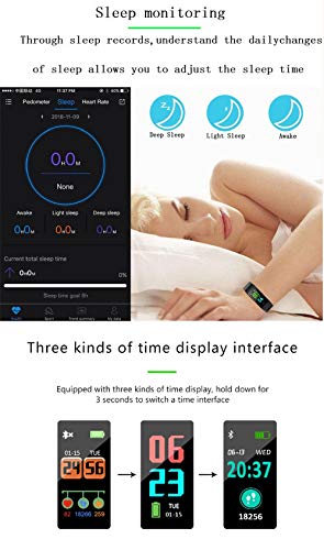Blood Pressure Monitor Watch,Waterproof Color Screen Fitness Tracker with Heart Rate Blood Oxygen Monitor,Smart Wristband with Calorie Counter Watch Pedometer Sleep Monitor Bluetooth Bracelet YZJ - Thumbnail 6