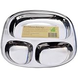 ECOlunchbox Stainless Steel Divided Tray, Large, Silver