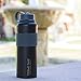 Thermo Tank Insulated Stainless Steel Water Bottle - Ice Cold 36 Hours! Vacuum + Copper Technology - SS Inner Lid, Silicone Grip - 40 Ounce (Black + Grey, 40oz)