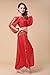 ZLTdream Belly Dance Chiffon Long Sleeves Top and Lantern Coins Pants Red