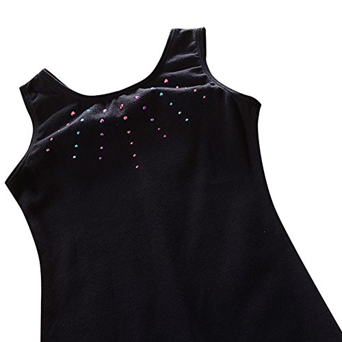 Nachvorn Girls' Sleeveless Gymnastics Leotard One-piece Dancing Athletic Camisole,Black10