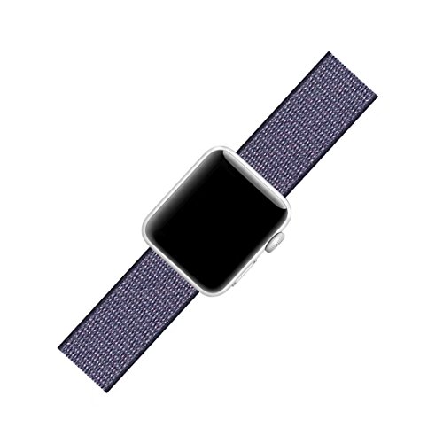 QIENGO For Apple Watch Band 38MM, Nylon Sport Loop with Hook and Loop Fastener Adjustable Closure Wrist Strap Replacment Band for iWatch Series 1/2/3, 38mm, Midnight Blue - Thumbnail 3