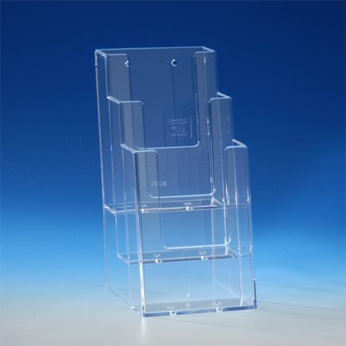 TAYMAR 1/3 A4 (trifold) table brochure stand, flyer stand, brochure holder, 3 compartments (inner dimensions: 10.1 cm) optional wall mounting