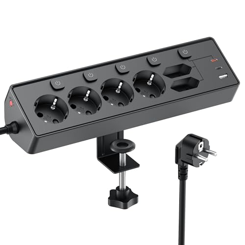 3M Power Strip with USB, 6 Power Sockets and 3 USB, PD 30 W Power Strip with Surge Protection, Electrical Power Strip with Switch for Desk, Office, Home