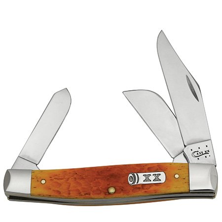 Case Large Orange Persimmon Bone Stockman Pocket Knife