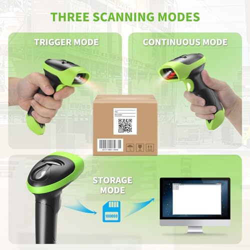 NetumScan Wireless USB Barcode Scanner Bluetooth 1D 2D QR Barcode Reader Portable Compatible with Computer for Pos System, Supermarket, Warehouse, Retail Store NSL8BL