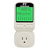 Power Energy Meter Plug by Nashone Digital Electricity Usage Consumption Monitor,Watt Meter Plug-in LCD Display Overload Alarm