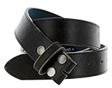 Men's Vintage Look Distressed Leather Strap Belt Snap On