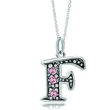 LovelyJewelry Pink Letter F Alphabet Initial Charms