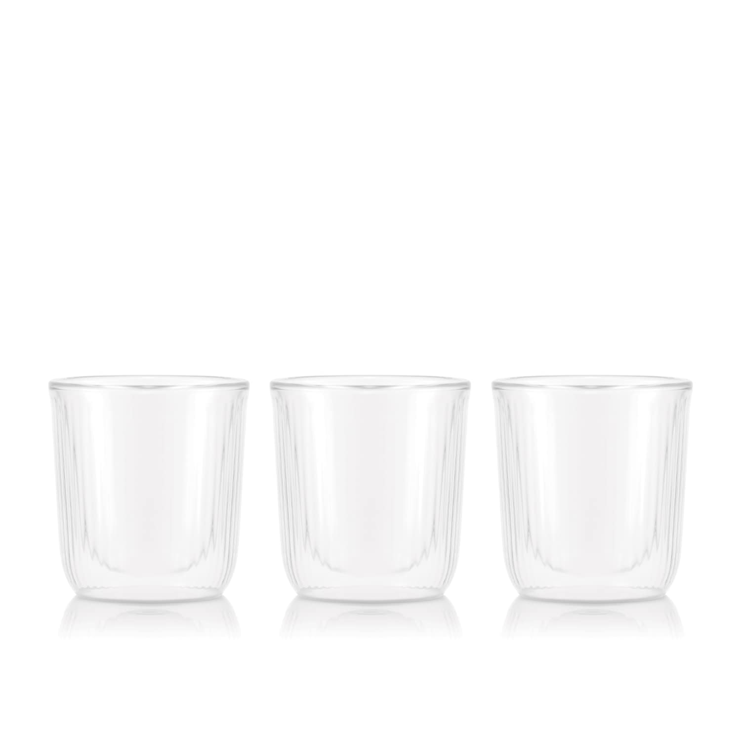 Bodum Douro 12129-10 Double Wall Ochoco Glass, 60 ml (60 ml), Set of 3, Clear, Genuine Product