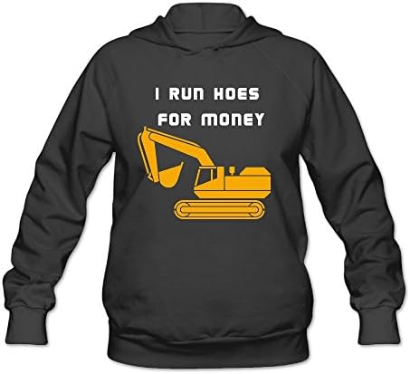 I Run Hoes For Money Women Pullover Hoodie Long Sleeve Casual Sweatshirt Large Black