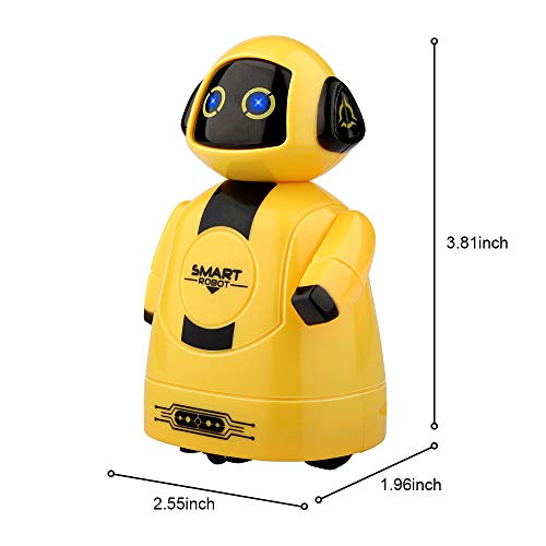 Betheaces Mini Inductive Robot Kids Magic Pen Boys Girls Birthday Gift Toddler Smart Educational Toys with Eye LED Light Intelligent Novelty Robotics Kit Batteries Included-1 Piece (Yellow) - Thumbnail 3