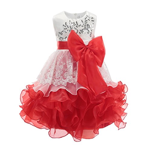 YUSHENGSM Flower Girl Dress C272 Red 100CM