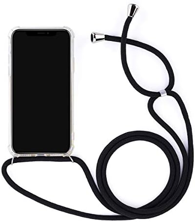 ZCXG Compatible with Case Samsung Galaxy A3 2017/A320 Cover Hanging Neck Lanyard Anti-fall TPU Transparent Case Anti Smudge Scratch Resistant Slim Simple Black