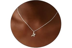 CAROVO Initial Necklaces for Women, Dainty 14K Gold/Silver Letter Pendant Necklace Trendy Simple Cute Necklaces Monogram Name Choker Necklace Jewelry Gift