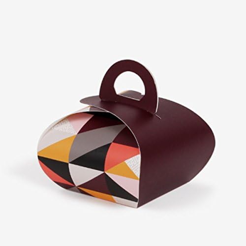 DECOLUV Pumpkin Shaped Gift Boxes - Set of 10 Decorative Treats Boxes, Cookies, Goodies, Candy and Soaps Gift Boxes for Christmas, Birthdays, Holidays, Weddings, Etc (Large, Wine)