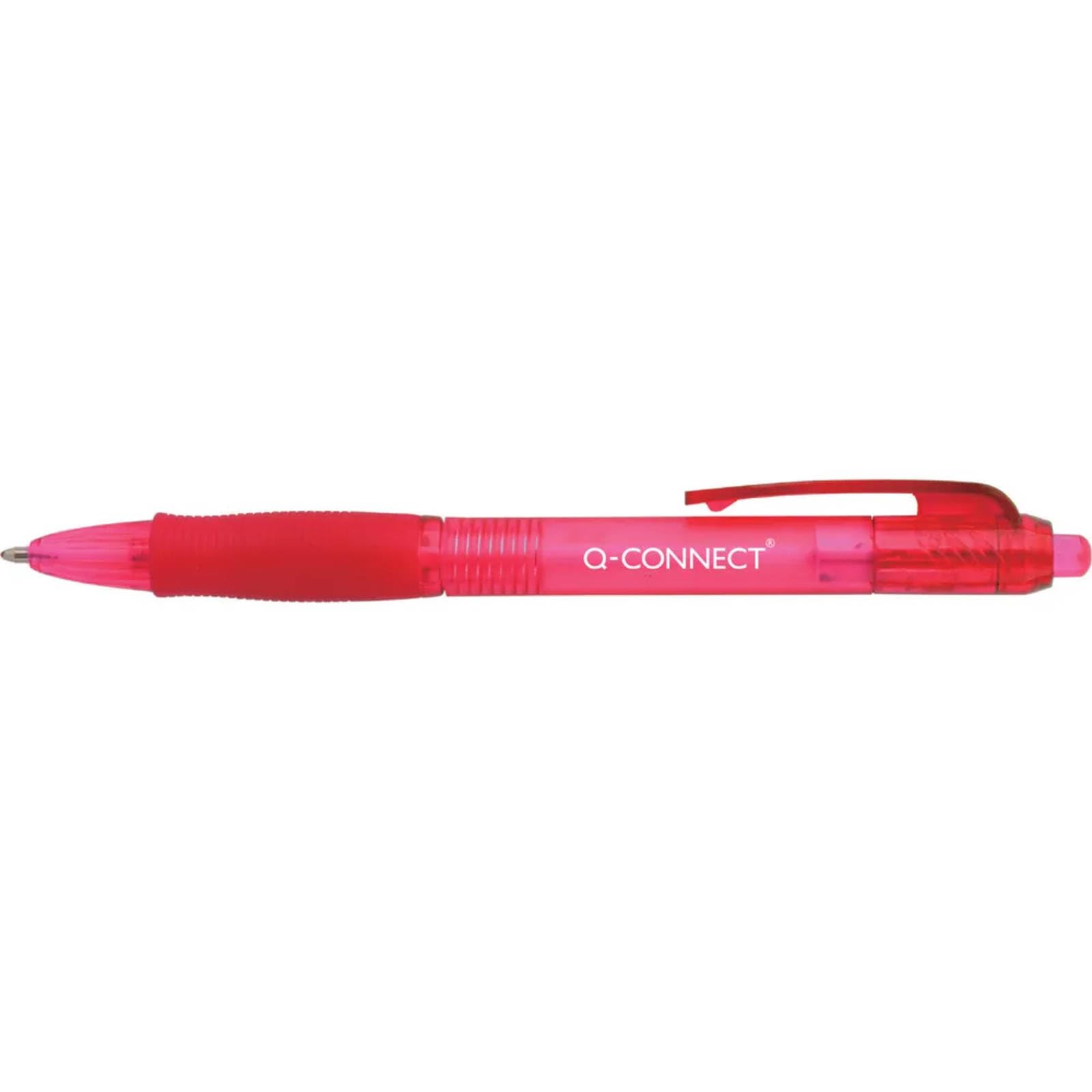 Q-Connect Retractable Ballpoint Pen Medium Red (Pack of 10)