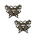 RZDEAL 2Pcs Box Buckle Beautiful Butterfly Shaped Hardware Zinc Alloy Furniture Accessory Decorative Wood Case Jewelry Box(DIY,Antique Brass)
