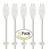 Micro USB Cable Android Charger, SMALLElectric (5 - Pack, 3 FT) USB to Micro USB High Speed USB2.0 Sync and Charging Cables for Samsung, HTC, Motorola, Nokia, Kindle, MP3, Tablet and More