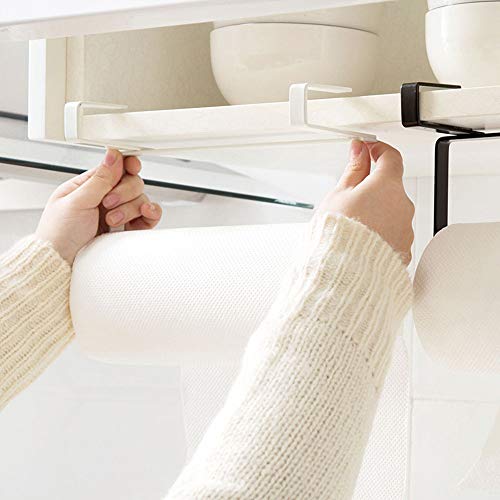 MOVEmen Multifunctional Creative Hook Rack Hanger Towel Rack Kitchen Tableware Drain Rack Bathroom Kitchen Corner Storage Rack Hook Up Hanging Door Hanger Paper Towel Holder (Black) - Thumbnail 2
