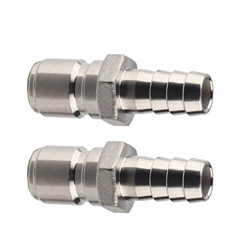 ProMaker 2pcs Brewing Stainless Steel 1/2" Barb Male Quick Disconnect Homebrew Fitting Connector Homebrewing